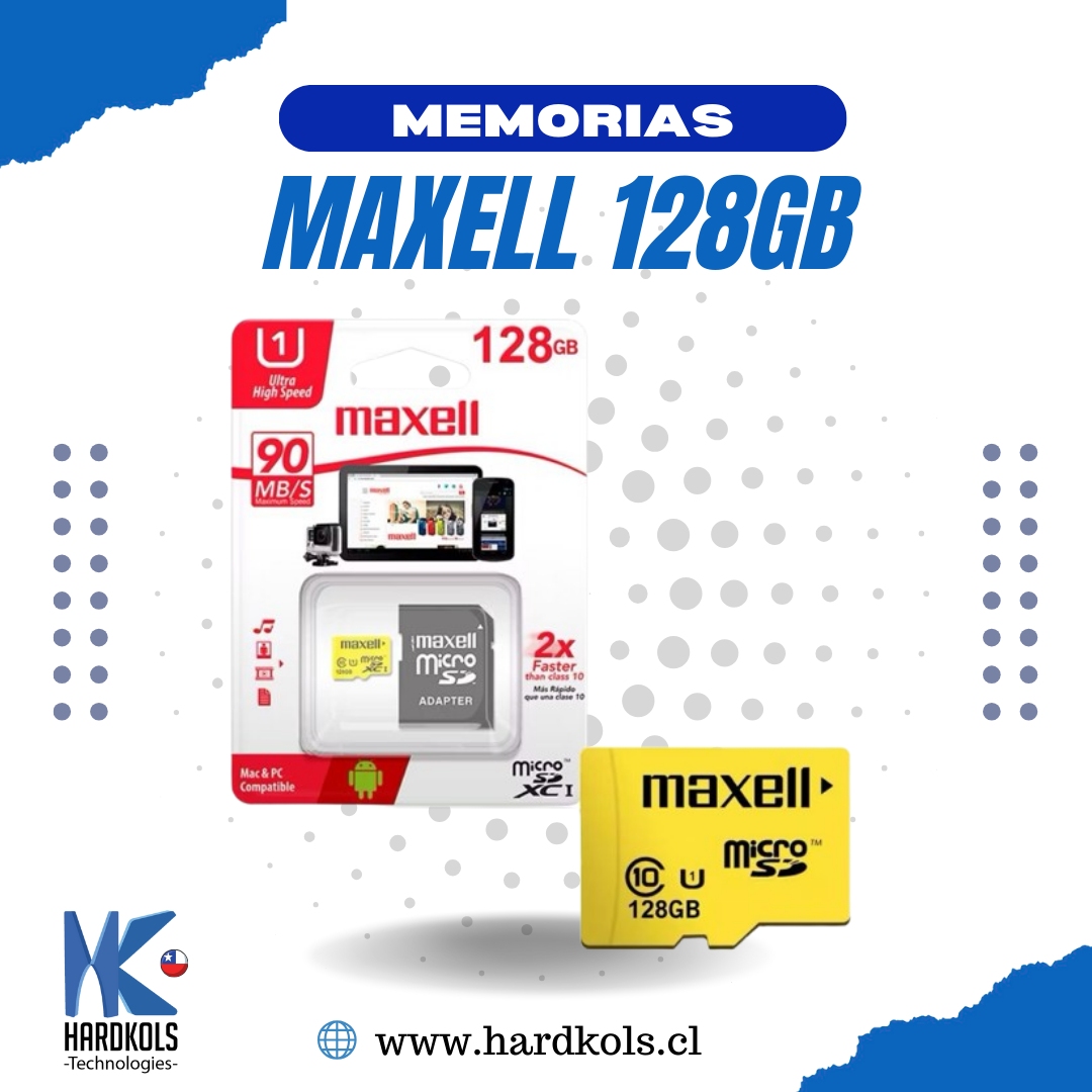 Memoria Maxell Micro SD 128GB 90 MB/S