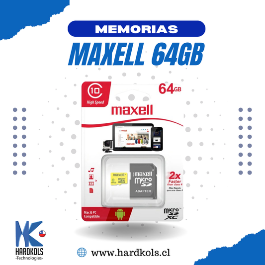 Memoria Maxell Micro SD 64GB 90 MB/S